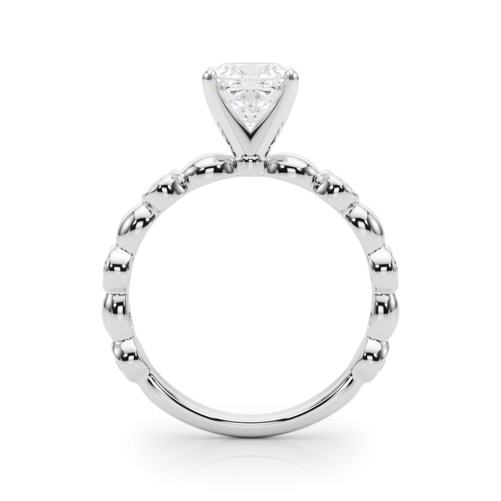 Enchanted Sidestone Round Diamond Engagement Ring — 9K/18K Gold & Platinum