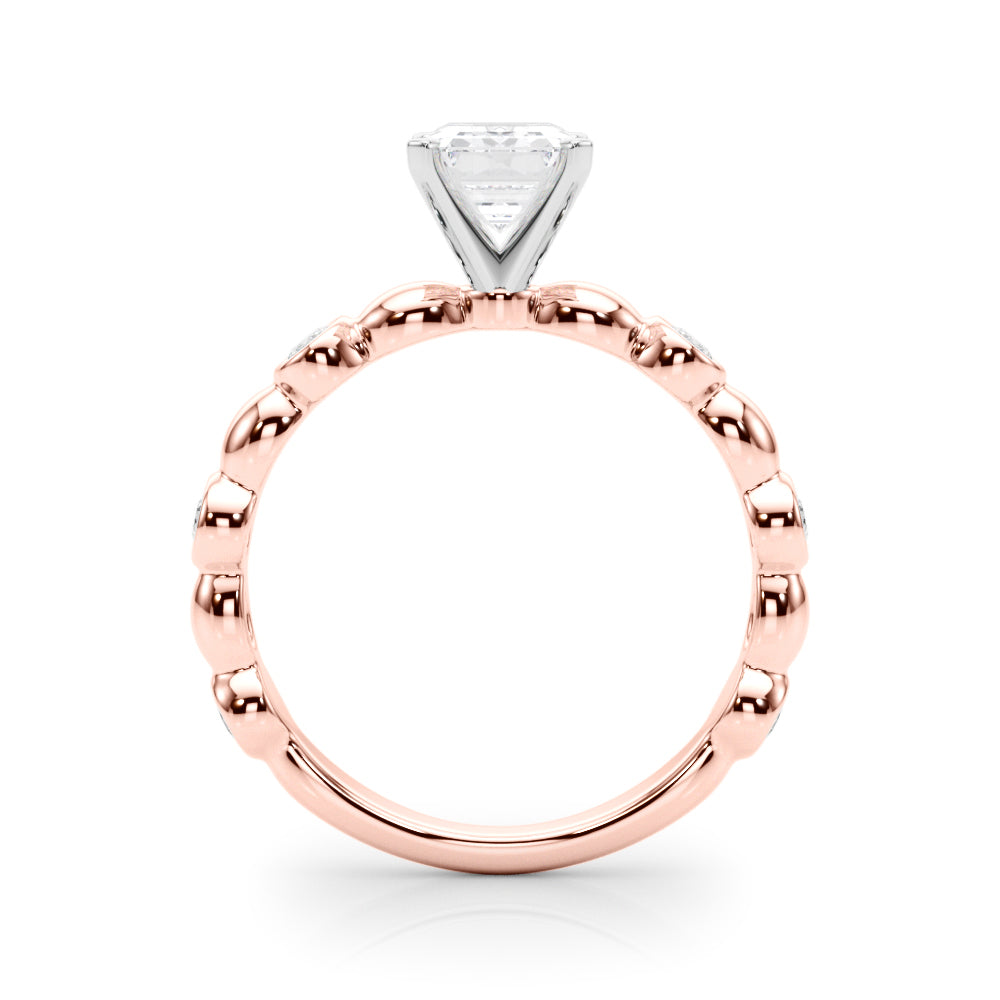 Enchanted Sidestone Round Diamond Engagement Ring — 9K/18K Gold & Platinum