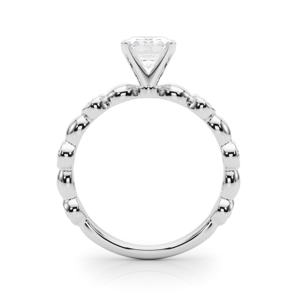 Enchanted Sidestone Round Diamond Engagement Ring — 9K/18K Gold & Platinum