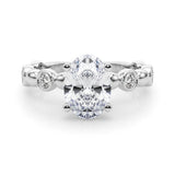 Enchanted Sidestone Round Diamond Engagement Ring — 9K/18K Gold & Platinum