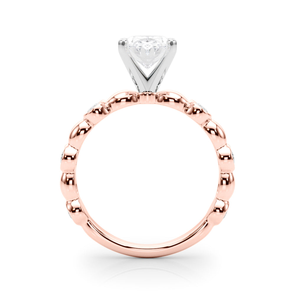 Enchanted Sidestone Round Diamond Engagement Ring — 9K/18K Gold & Platinum