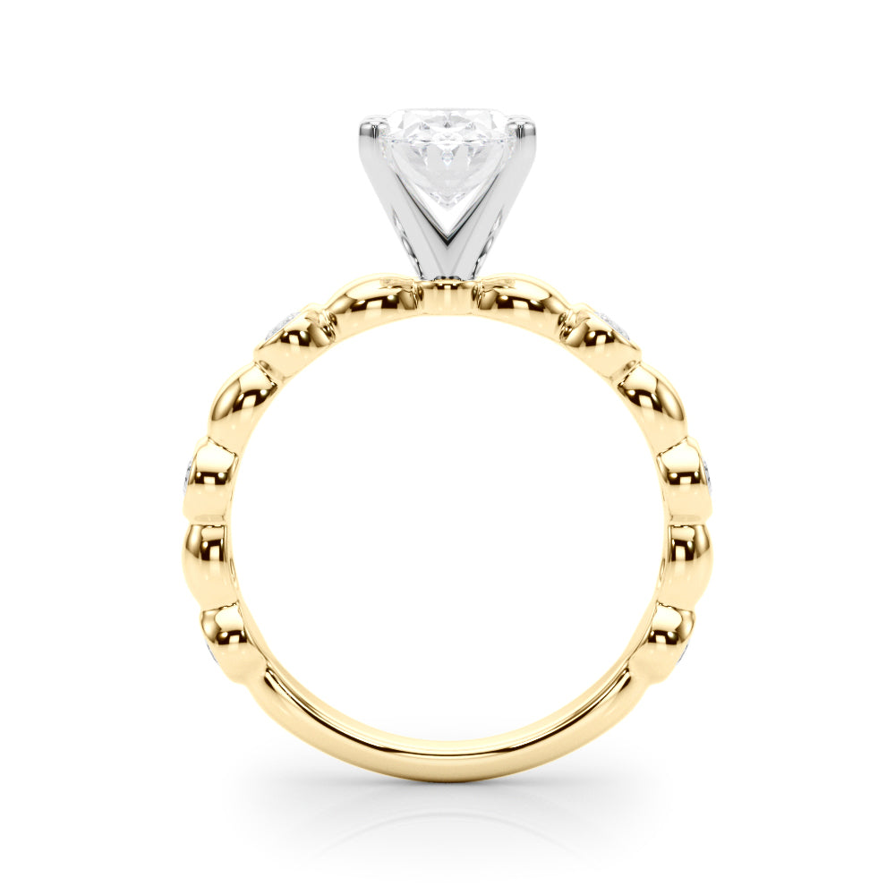 Enchanted Sidestone Round Diamond Engagement Ring — 9K/18K Gold & Platinum
