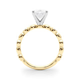 Enchanted Sidestone Round Diamond Engagement Ring — 9K/18K Gold & Platinum