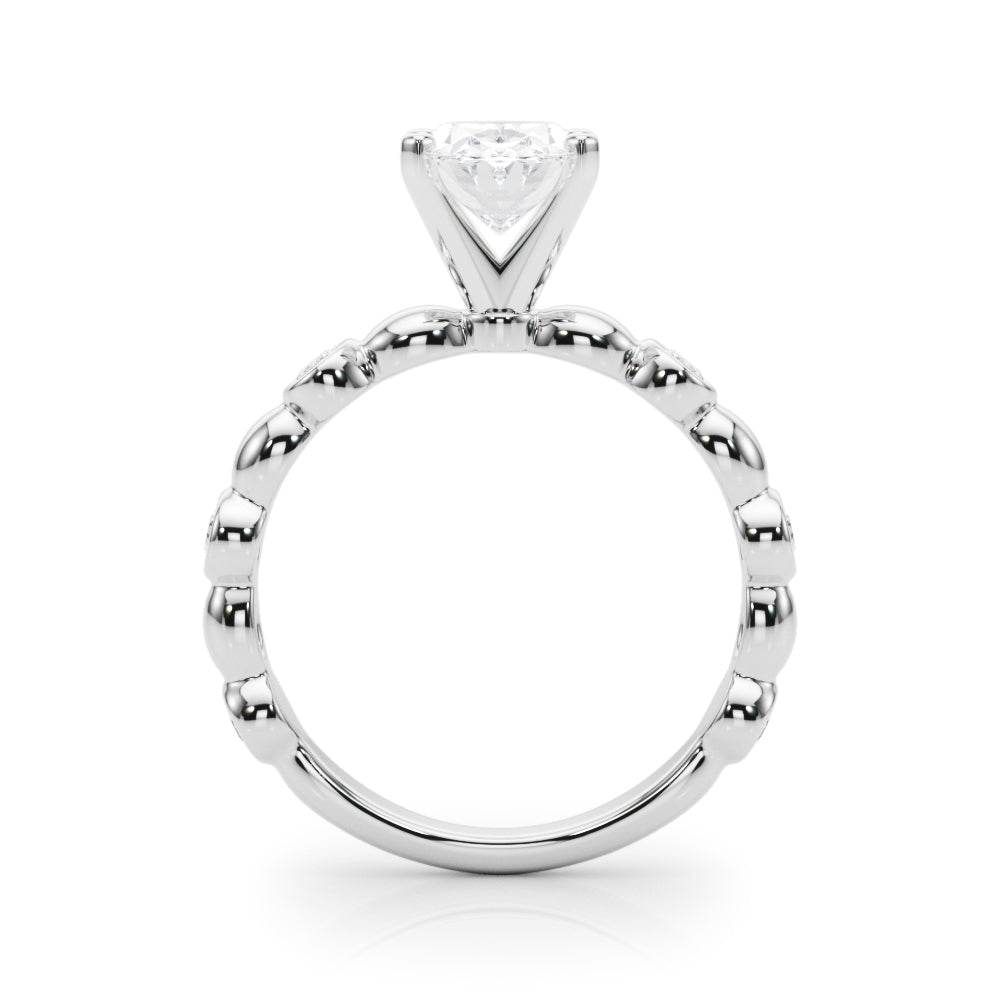 Enchanted Sidestone Round Diamond Engagement Ring — 9K/18K Gold & Platinum