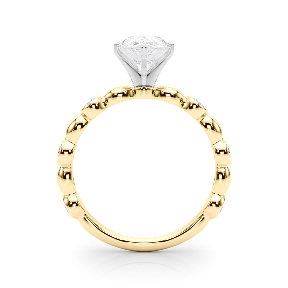 Enchanted Sidestone Round Diamond Engagement Ring — 9K/18K Gold & Platinum
