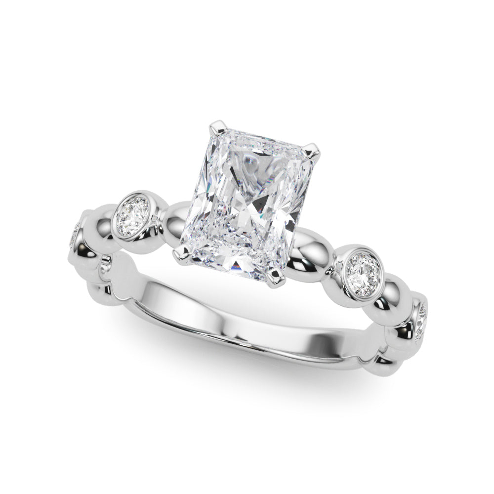 Enchanted Sidestone Round Diamond Engagement Ring — 9K/18K Gold & Platinum