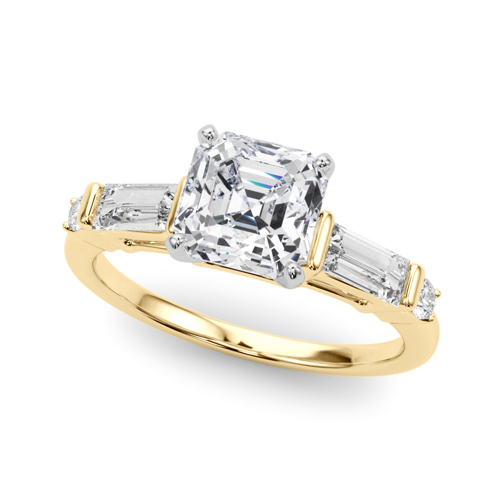 Pristine Rd & Sb Engagement Ring Round Diamond Engagement Ring — 9K/18K Gold & Platinum