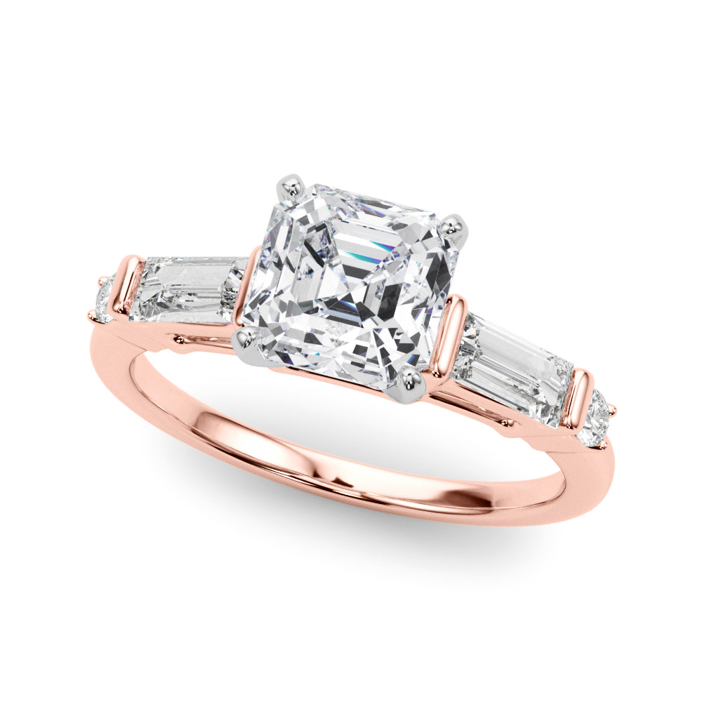Pristine Rd & Sb Engagement Ring Round Diamond Engagement Ring — 9K/18K Gold & Platinum