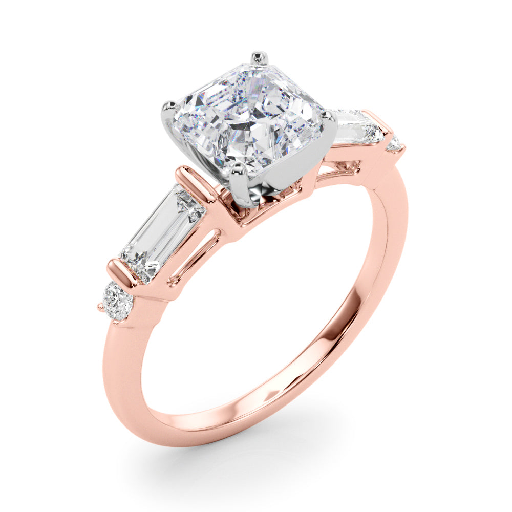 Pristine Rd & Sb Engagement Ring Round Diamond Engagement Ring — 9K/18K Gold & Platinum