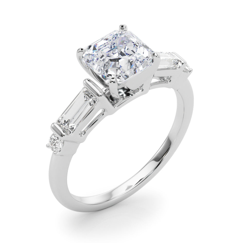 Pristine Rd & Sb Engagement Ring Round Diamond Engagement Ring — 9K/18K Gold & Platinum
