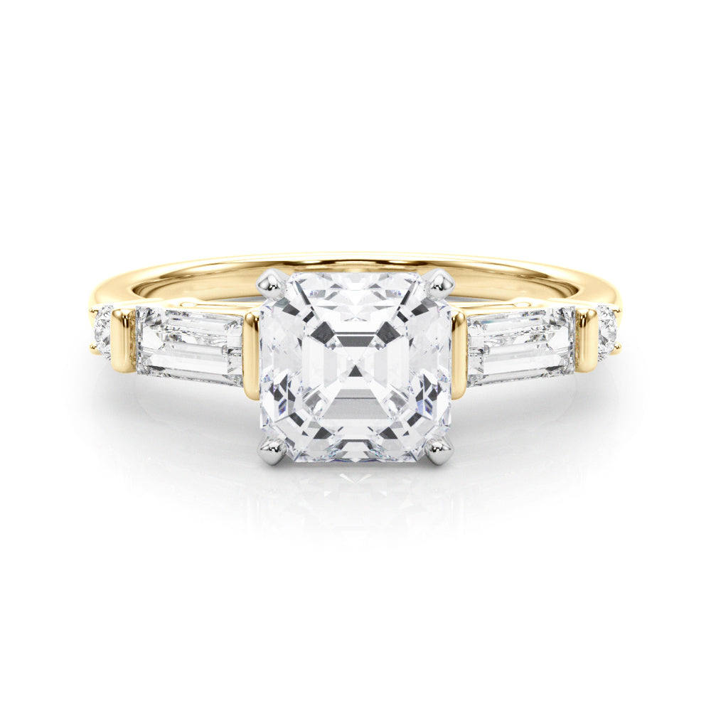 Pristine Rd & Sb Engagement Ring Round Diamond Engagement Ring — 9K/18K Gold & Platinum