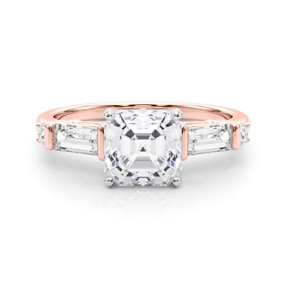 Pristine Rd & Sb Engagement Ring Round Diamond Engagement Ring — 9K/18K Gold & Platinum