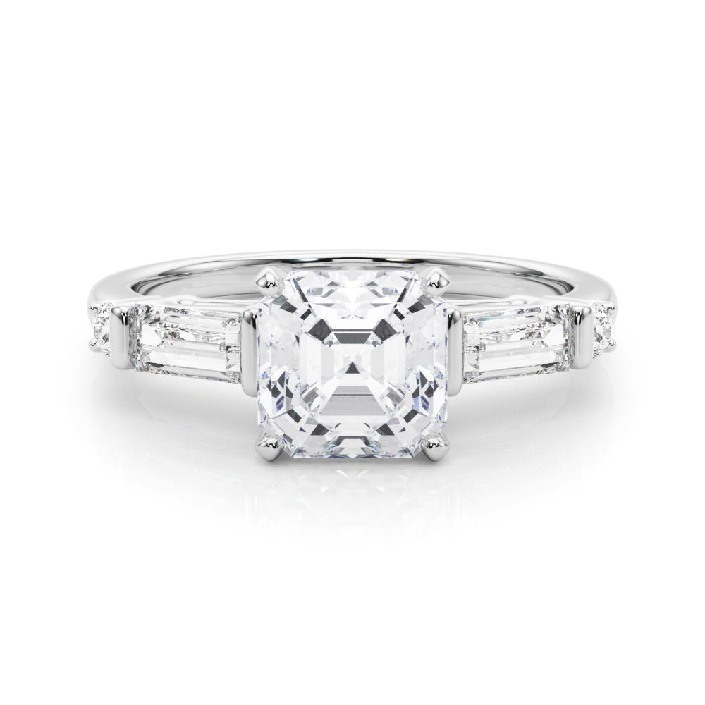 Pristine Rd & Sb Engagement Ring Round Diamond Engagement Ring — 9K/18K Gold & Platinum