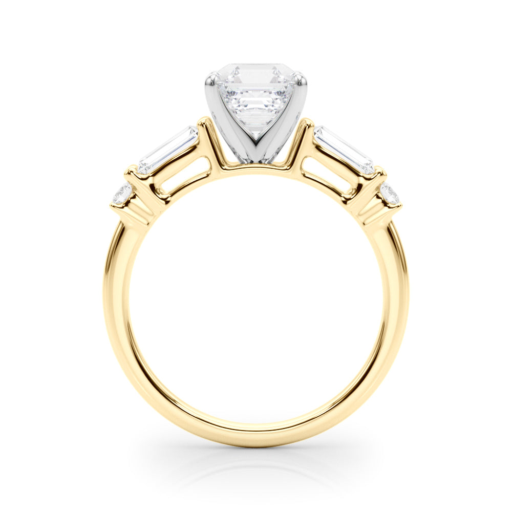 Pristine Rd & Sb Engagement Ring Round Diamond Engagement Ring — 9K/18K Gold & Platinum