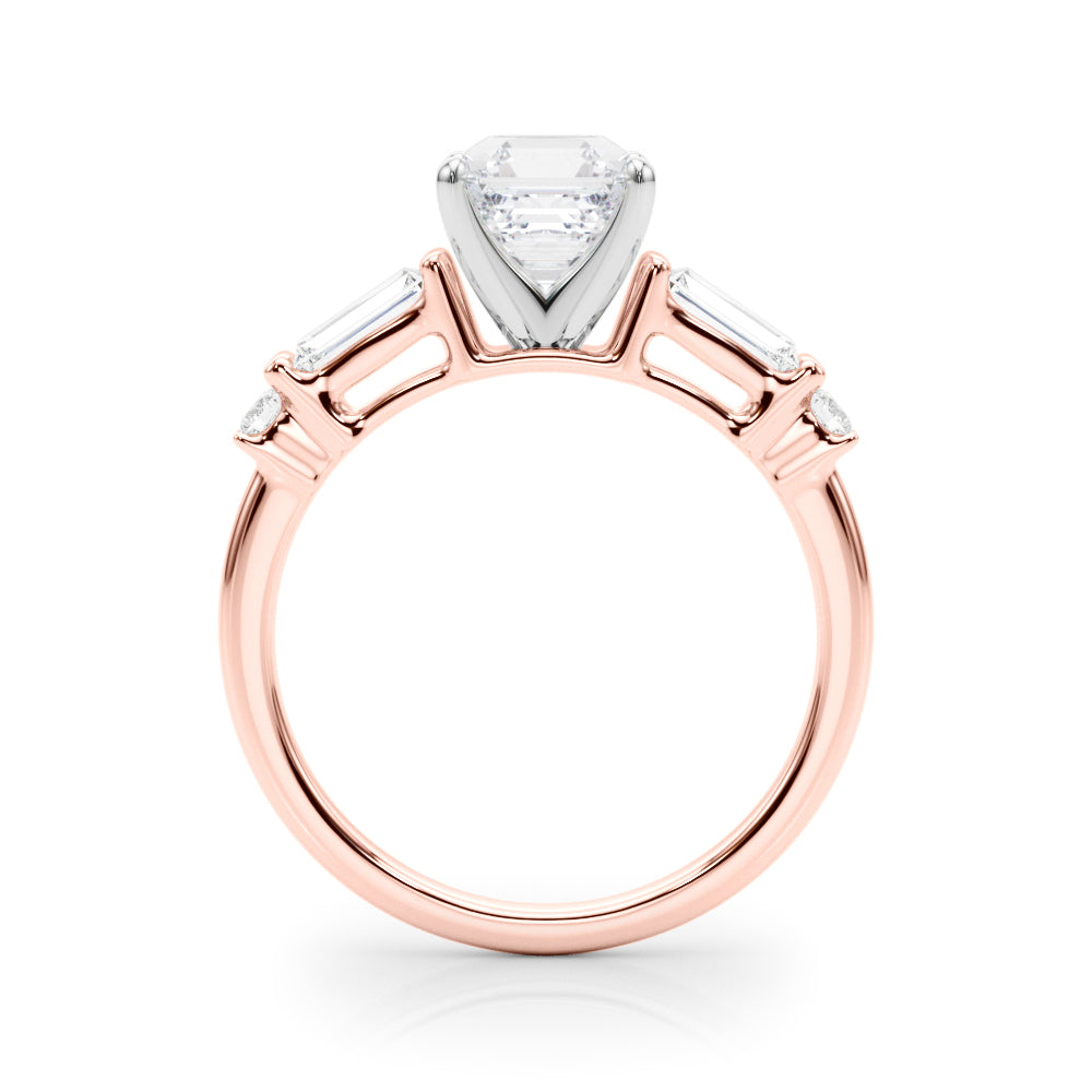 Pristine Rd & Sb Engagement Ring Round Diamond Engagement Ring — 9K/18K Gold & Platinum