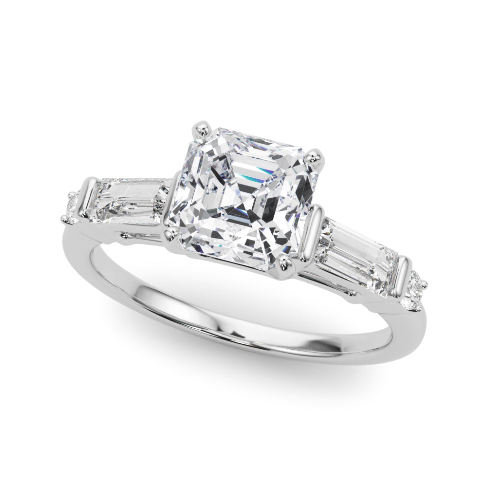 Pristine Rd & Sb Engagement Ring Round Diamond Engagement Ring — 9K/18K Gold & Platinum