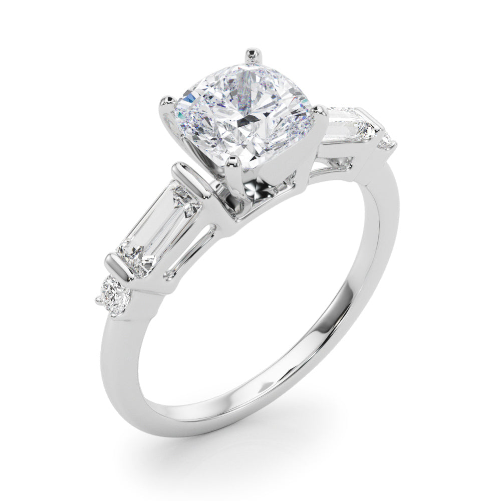 Pristine Rd & Sb Engagement Ring Round Diamond Engagement Ring — 9K/18K Gold & Platinum