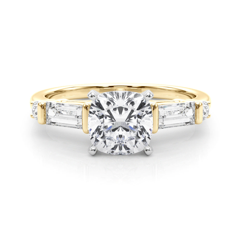 Pristine Rd & Sb Engagement Ring Round Diamond Engagement Ring — 9K/18K Gold & Platinum