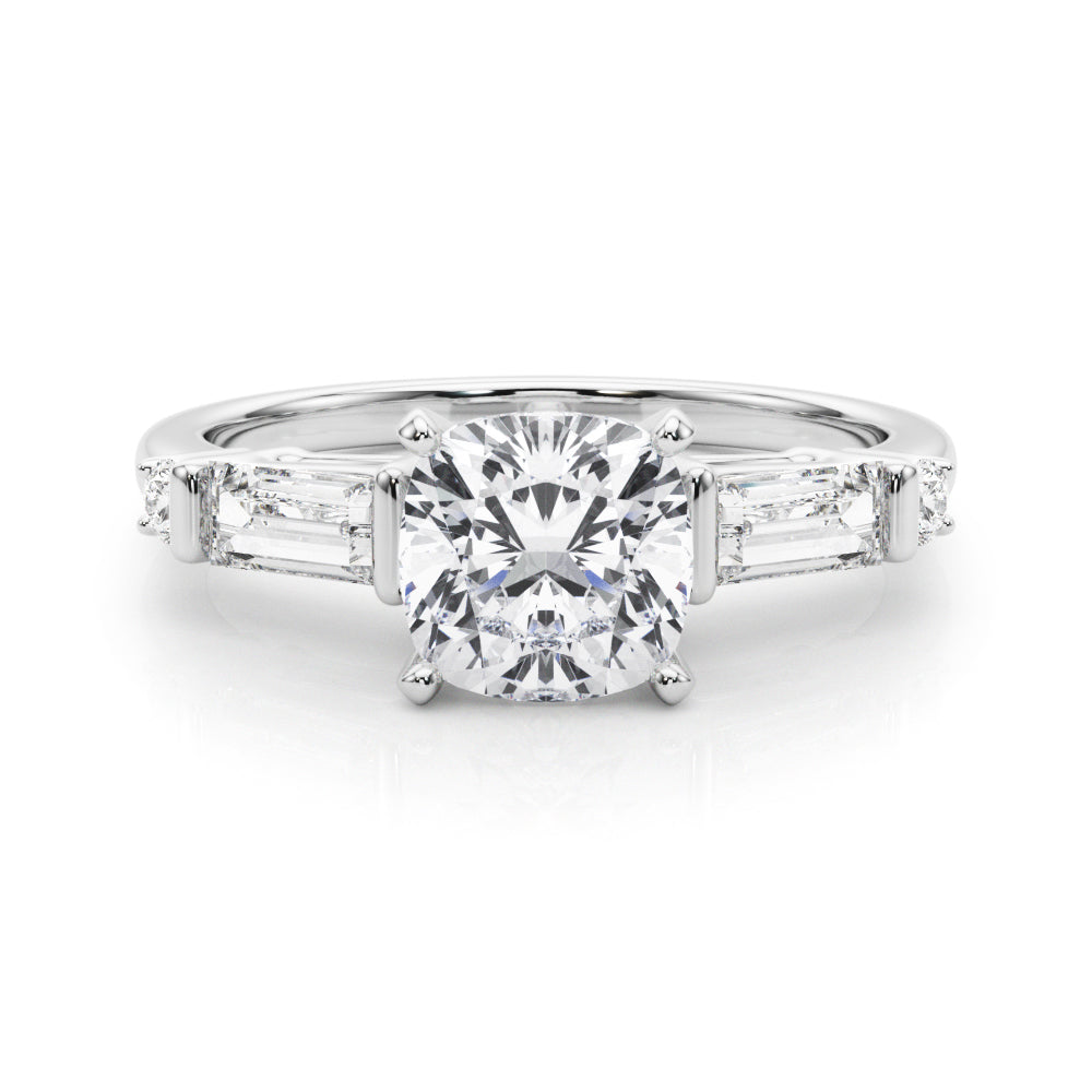 Pristine Rd & Sb Engagement Ring Round Diamond Engagement Ring — 9K/18K Gold & Platinum
