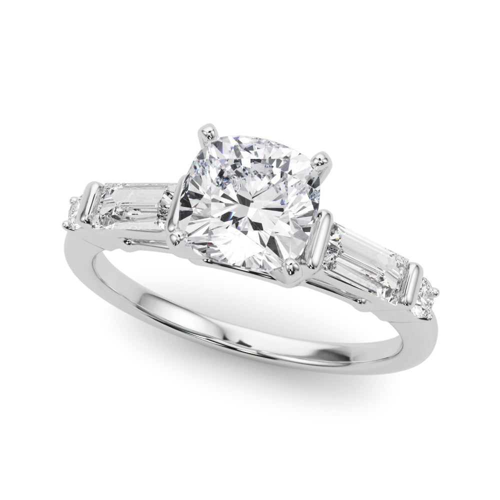 Pristine Rd & Sb Engagement Ring Round Diamond Engagement Ring — 9K/18K Gold & Platinum