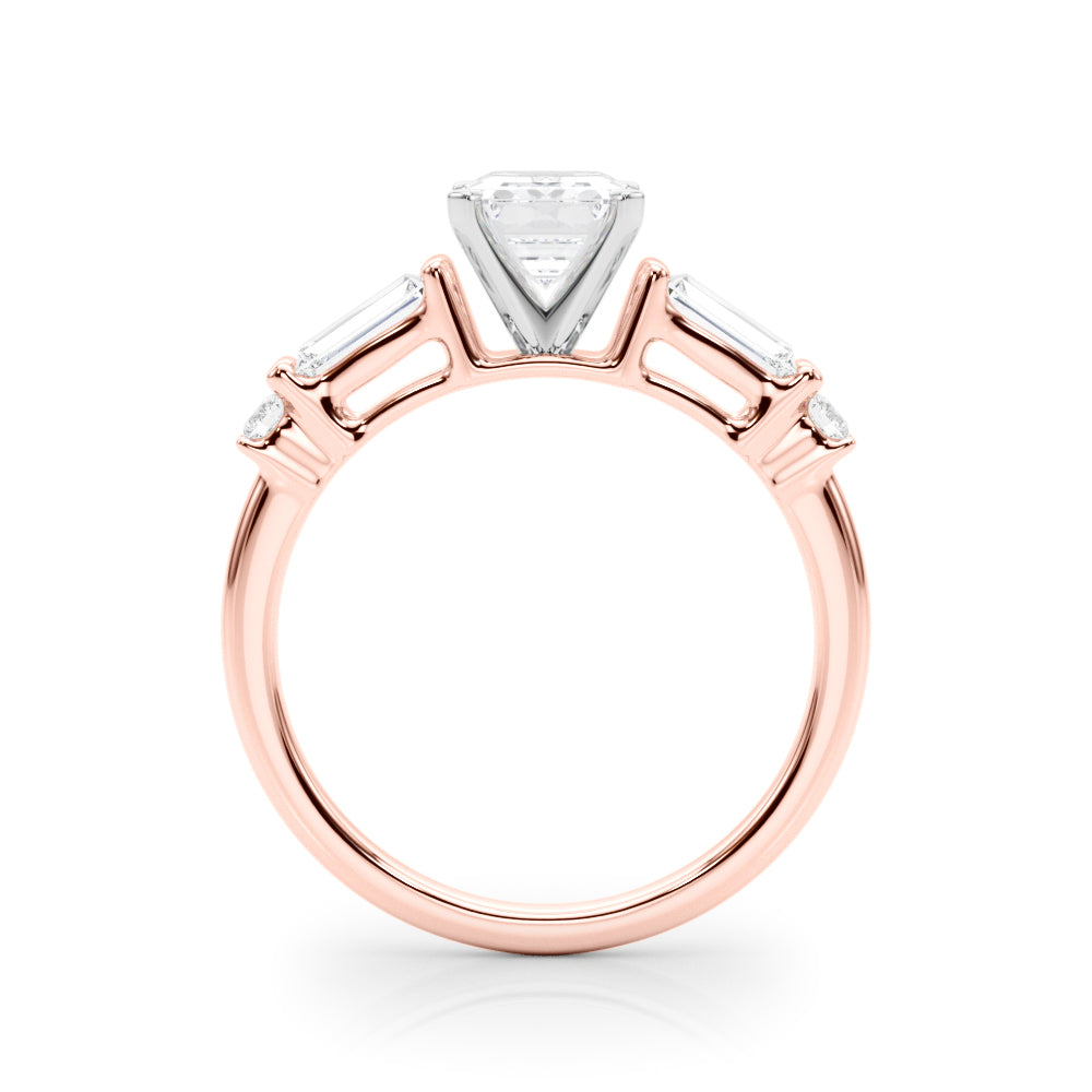 Pristine Rd & Sb Engagement Ring Round Diamond Engagement Ring — 9K/18K Gold & Platinum