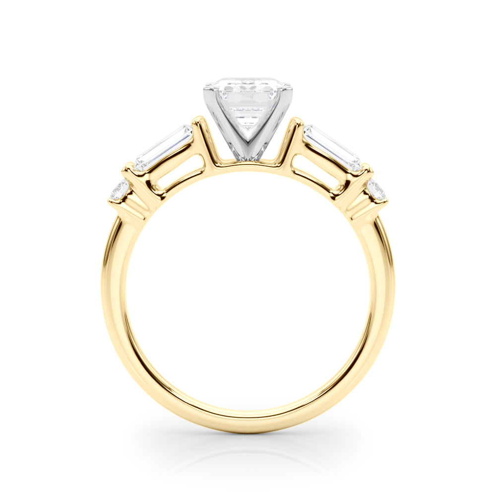 Pristine Rd & Sb Engagement Ring Round Diamond Engagement Ring — 9K/18K Gold & Platinum