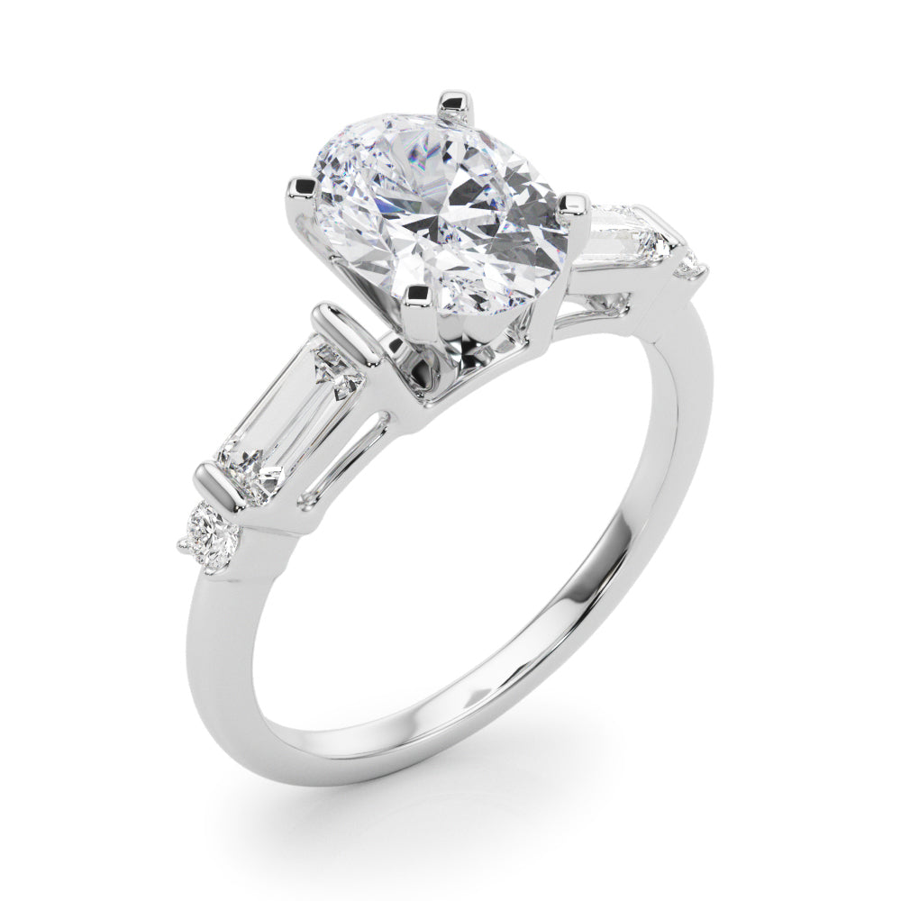 Pristine Rd & Sb Engagement Ring Round Diamond Engagement Ring — 9K/18K Gold & Platinum