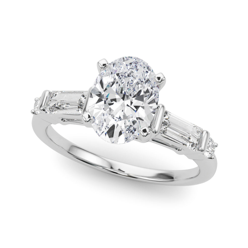 Pristine Rd & Sb Engagement Ring Round Diamond Engagement Ring — 9K/18K Gold & Platinum