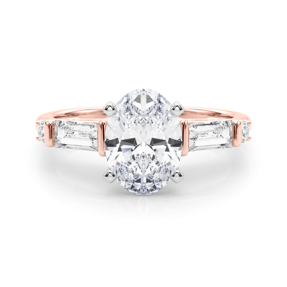 Pristine Rd & Sb Engagement Ring Round Diamond Engagement Ring — 9K/18K Gold & Platinum