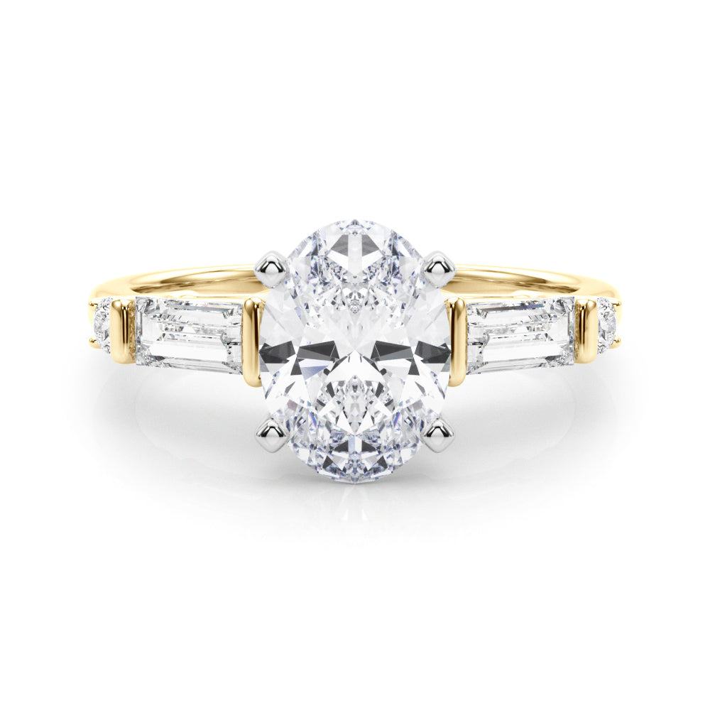 Pristine Rd & Sb Engagement Ring Round Diamond Engagement Ring — 9K/18K Gold & Platinum