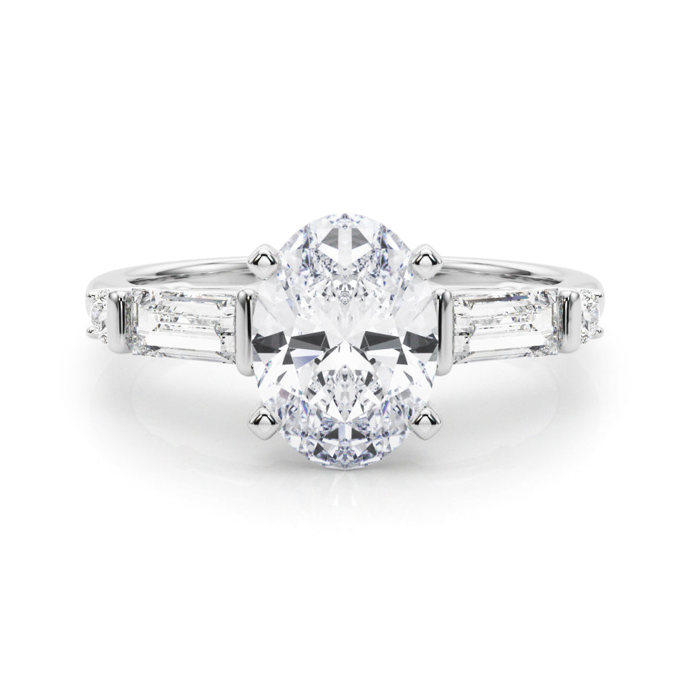 Pristine Rd & Sb Engagement Ring Round Diamond Engagement Ring — 9K/18K Gold & Platinum