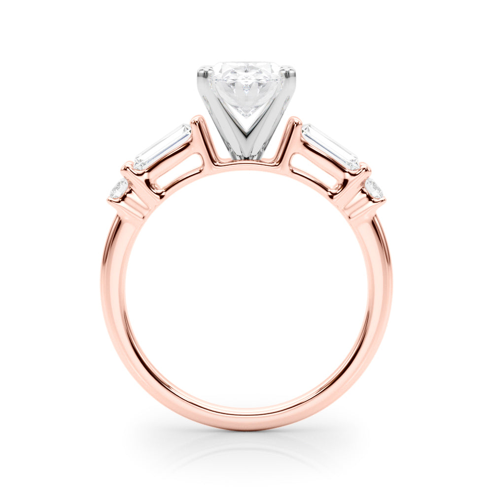 Pristine Rd & Sb Engagement Ring Round Diamond Engagement Ring — 9K/18K Gold & Platinum