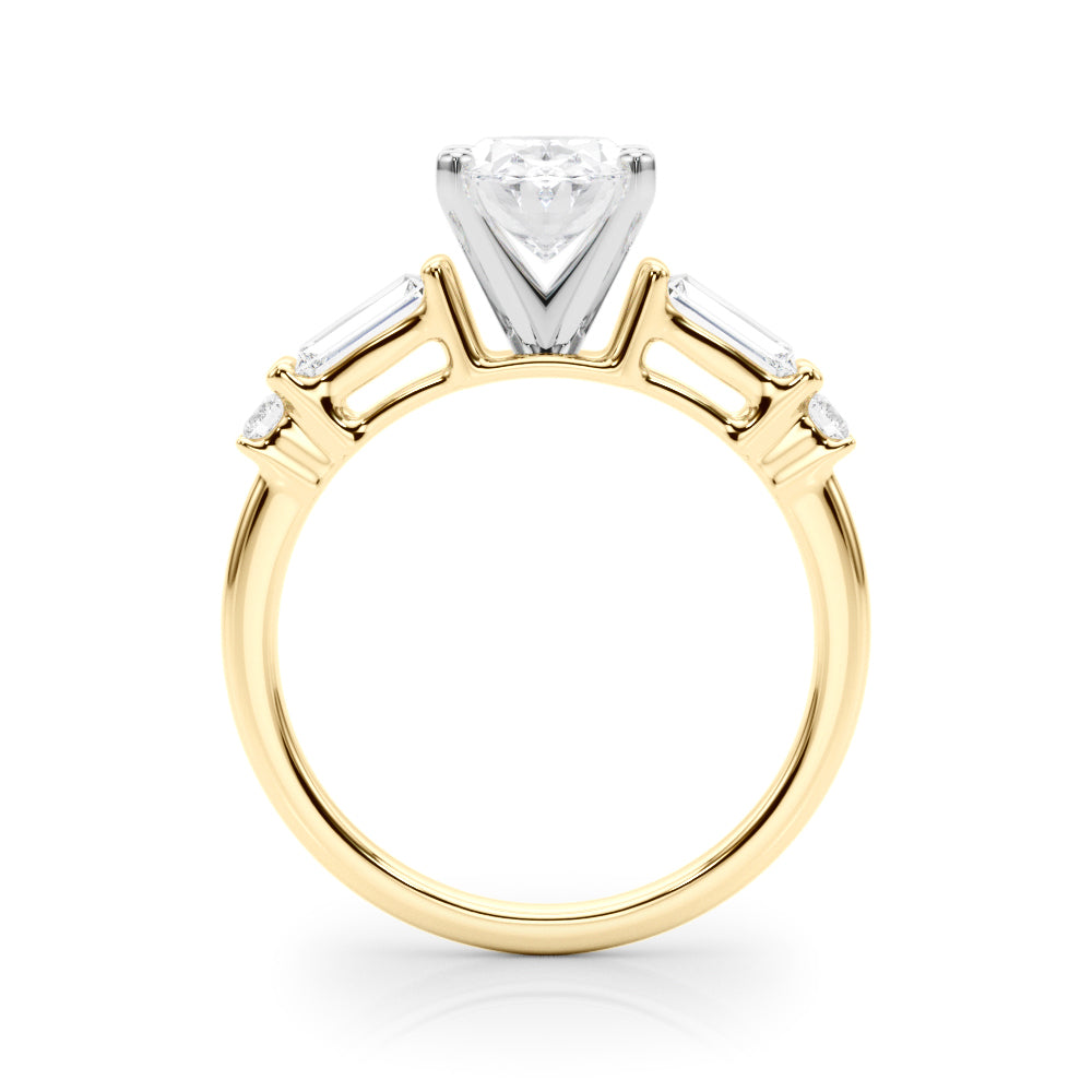 Pristine Rd & Sb Engagement Ring Round Diamond Engagement Ring — 9K/18K Gold & Platinum