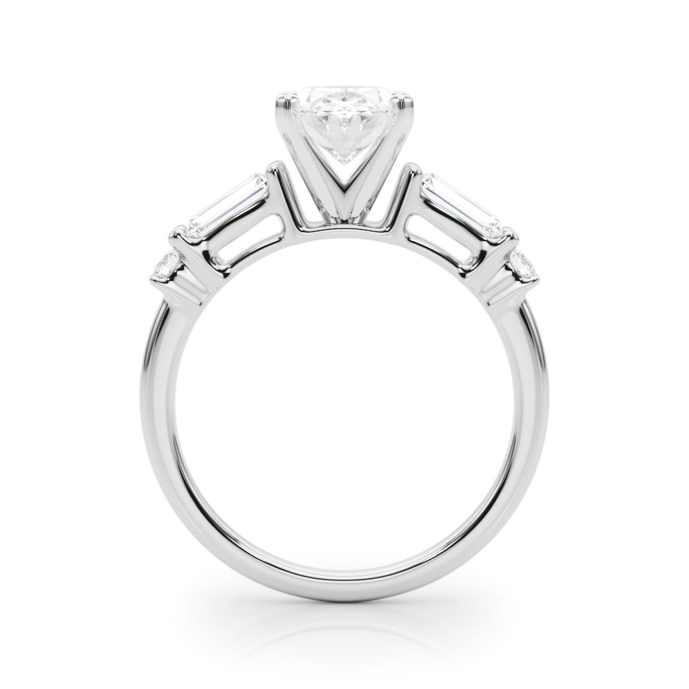 Pristine Rd & Sb Engagement Ring Round Diamond Engagement Ring — 9K/18K Gold & Platinum