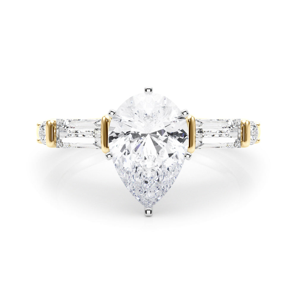 Pristine Rd & Sb Engagement Ring Round Diamond Engagement Ring — 9K/18K Gold & Platinum