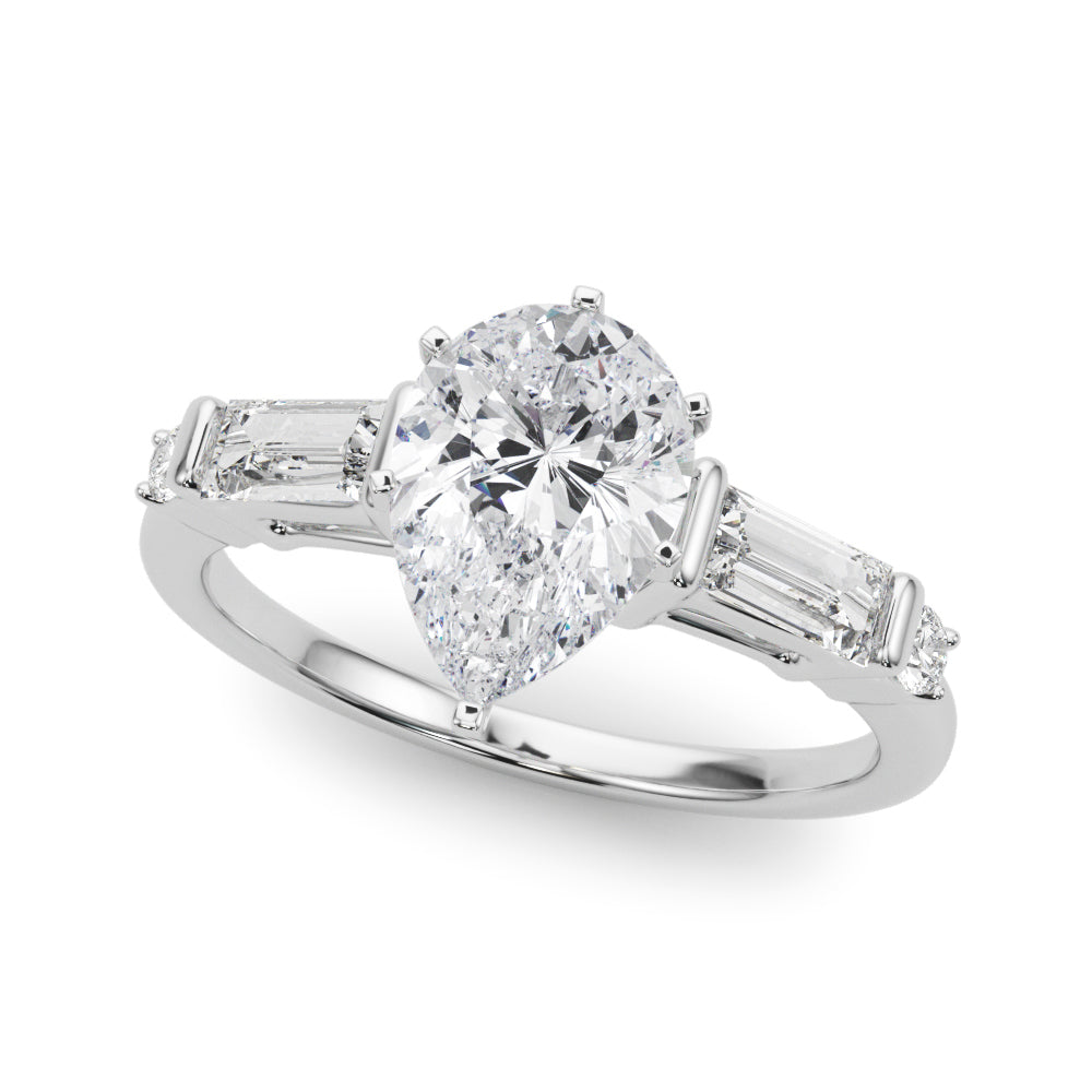 Pristine Rd & Sb Engagement Ring Round Diamond Engagement Ring — 9K/18K Gold & Platinum