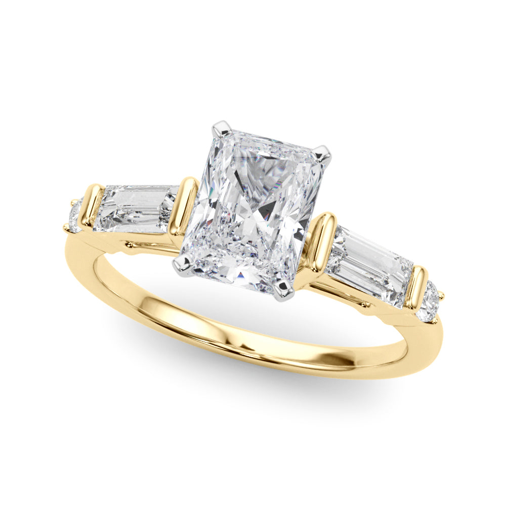 Pristine Rd & Sb Engagement Ring Round Diamond Engagement Ring — 9K/18K Gold & Platinum