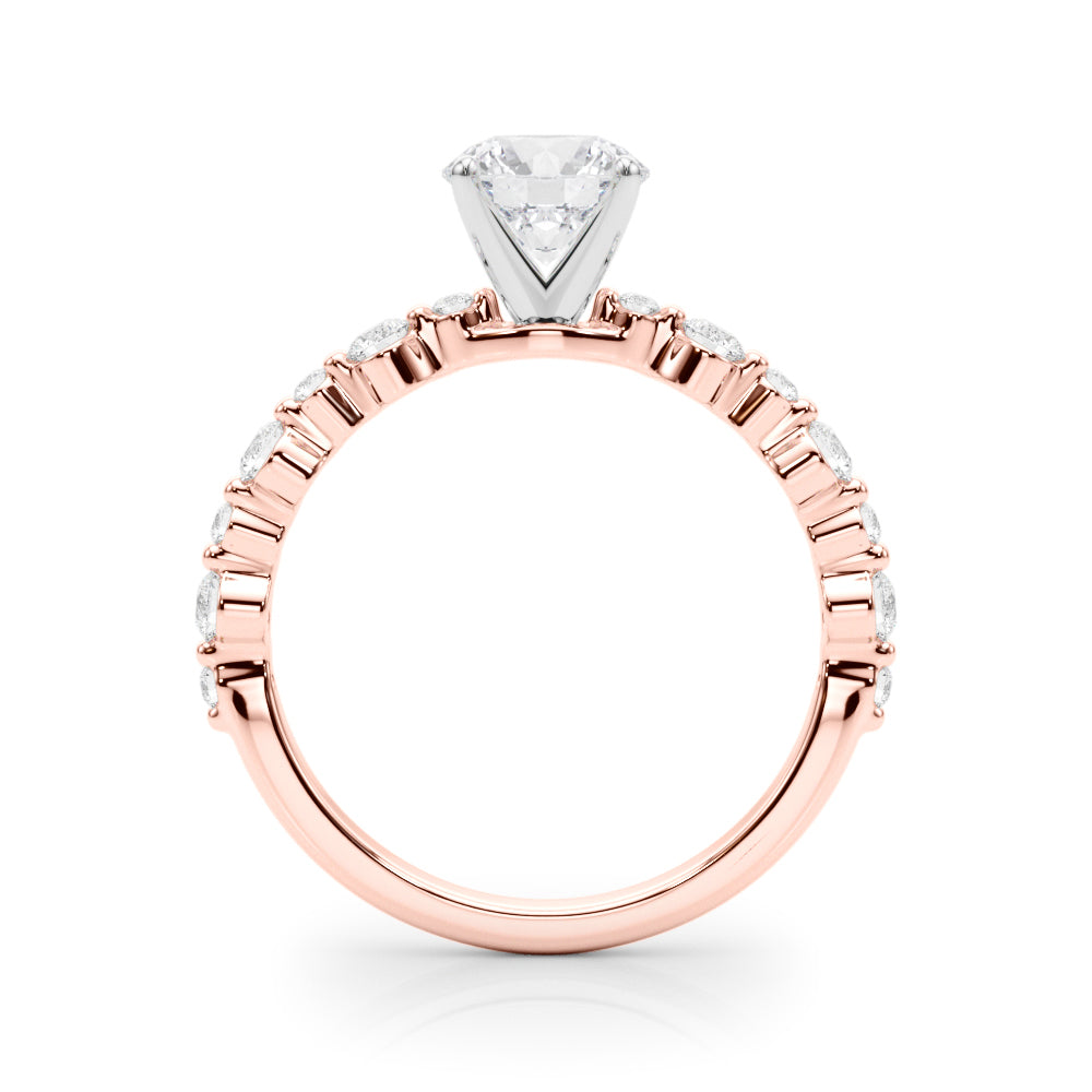 Devoted Sidestone Round Diamond Engagement Ring — 9K/18K Gold & Platinum