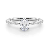 Brilliant Rd Shared Pr Single Row Round Diamond Engagement Ring — 9K/18K Gold & Platinum