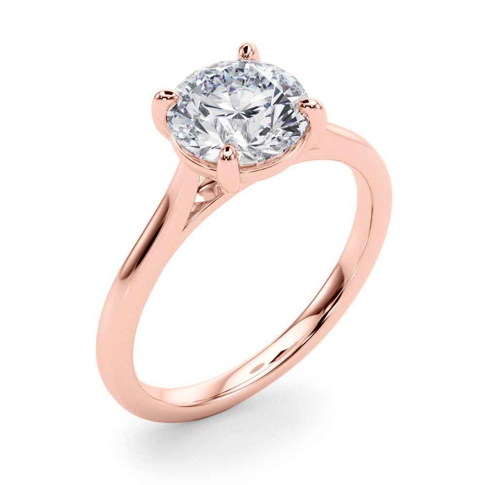 Dazzling Solitaire Round Diamond Engagement Ring — 9K/18K Gold & Platinum