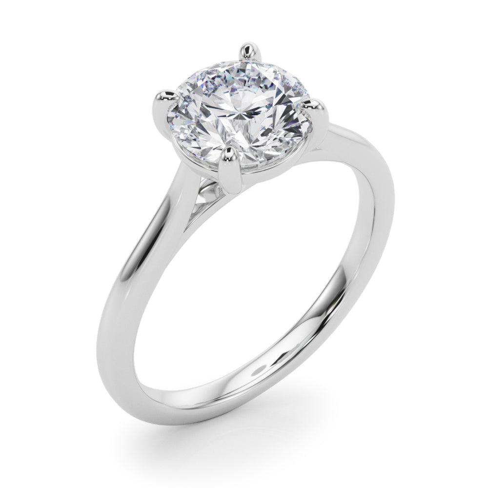 Dazzling Solitaire Round Diamond Engagement Ring — 9K/18K Gold & Platinum