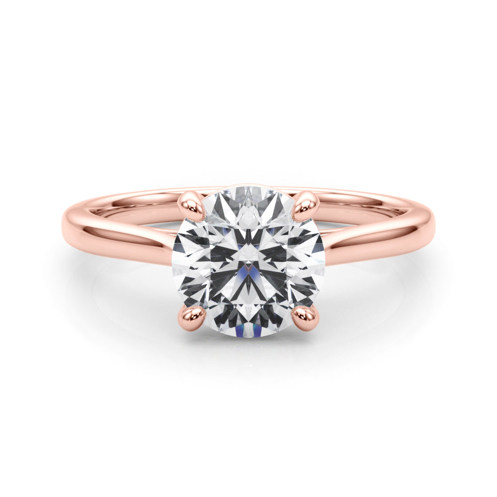 Dazzling Solitaire Round Diamond Engagement Ring — 9K/18K Gold & Platinum