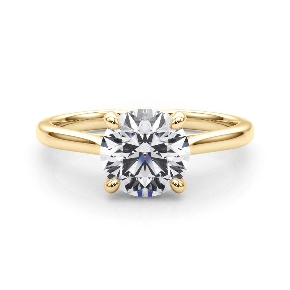 Dazzling Solitaire Round Diamond Engagement Ring — 9K/18K Gold & Platinum