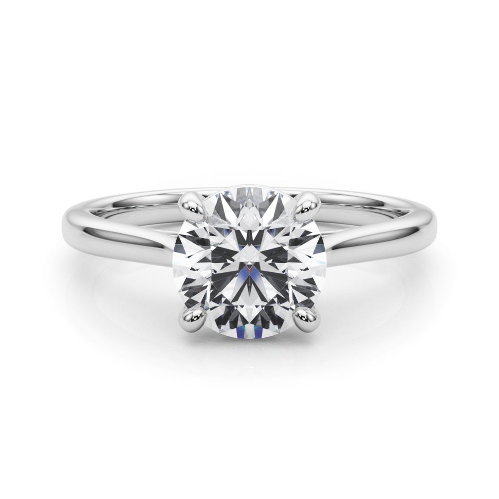 Dazzling Solitaire Round Diamond Engagement Ring — 9K/18K Gold & Platinum