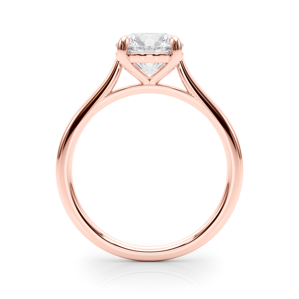 Dazzling Solitaire Round Diamond Engagement Ring — 9K/18K Gold & Platinum