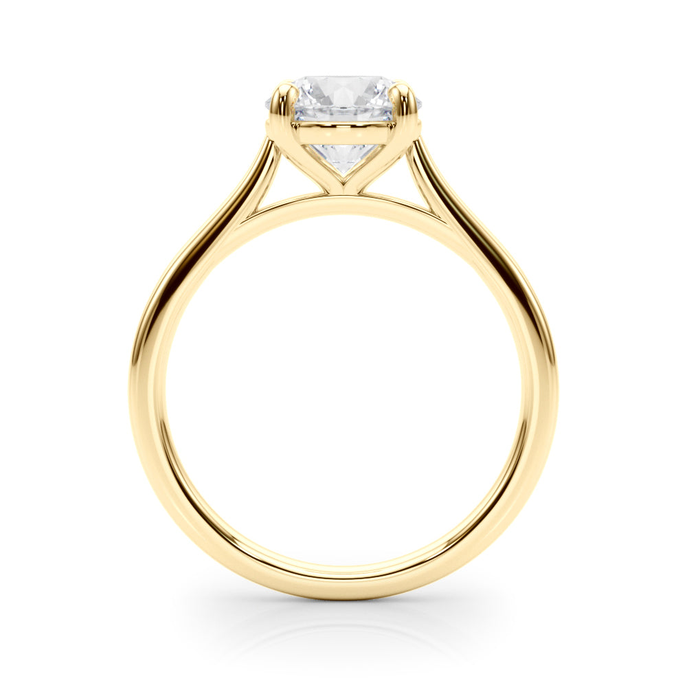 Dazzling Solitaire Round Diamond Engagement Ring — 9K/18K Gold & Platinum