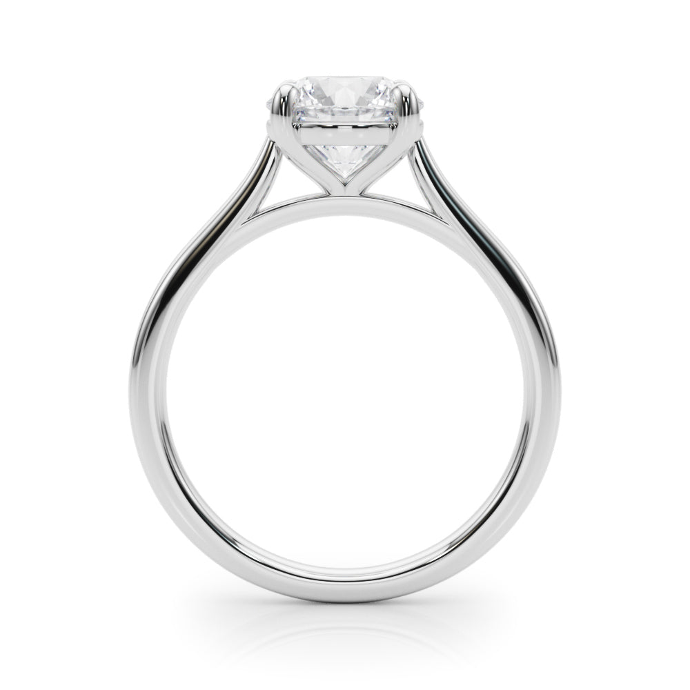 Dazzling Solitaire Round Diamond Engagement Ring — 9K/18K Gold & Platinum
