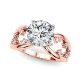 Bespoke Sidestone Round Diamond Engagement Ring — 9K/18K Gold & Platinum