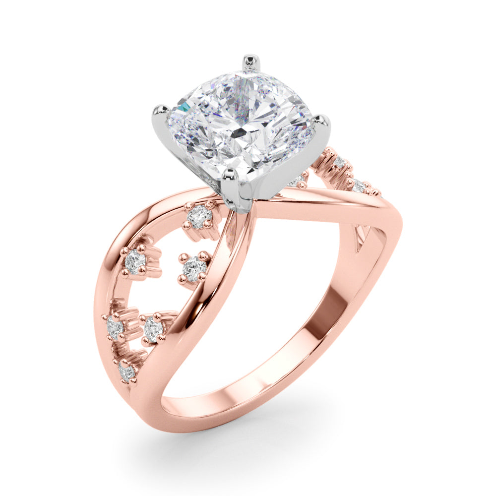 Bespoke Sidestone Round Diamond Engagement Ring — 9K/18K Gold & Platinum