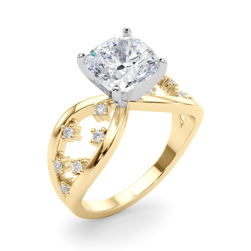 Bespoke Sidestone Round Diamond Engagement Ring — 9K/18K Gold & Platinum
